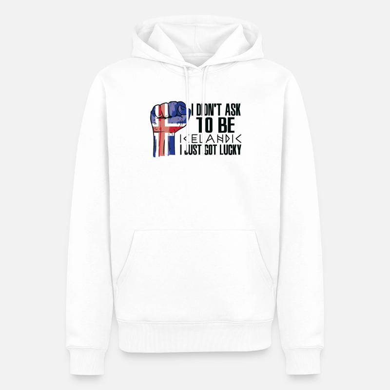 Isländischer Stolz Isländische Flagge Gewachsen - Männer Premium Bio Hoodie - Weiß