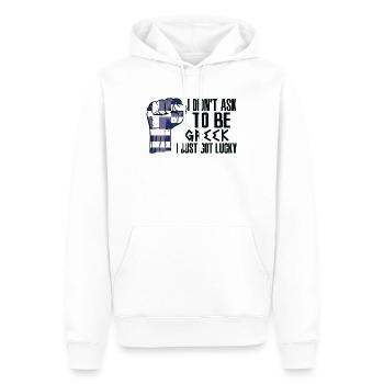Fierté grecque Drapeau grec cultivé - Sweat à capuche Premium bio Homme - blanc - Devant - Nico (187cm)