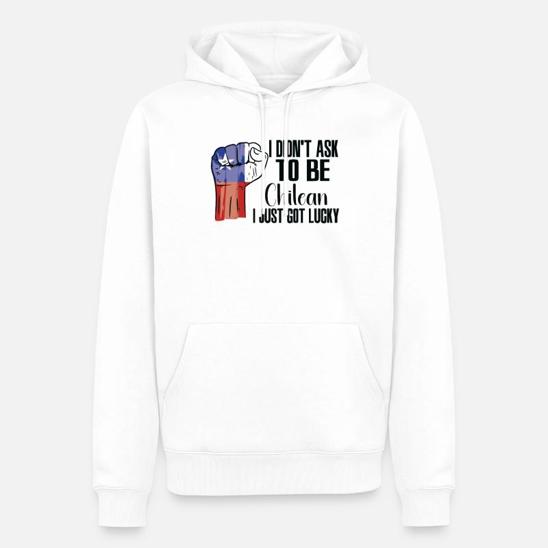 Fierté chilienne Drapeau chilien cultivé - Sweat à capuche Premium bio Homme - blanc