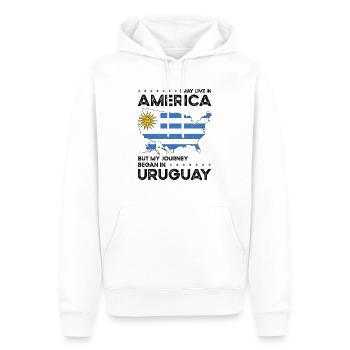 Uruguayisch Amerikanischer Patriot USA Gewachsen - Männer Premium Bio Hoodie - Weiß - Vorne - Nico (187cm)