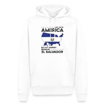Salvadorian American Patriot États-Unis - Sweat à capuche Premium bio Homme - blanc - Devant - Nico (187cm)