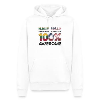 Litauisch Amerikanischer Patriot USA Gewachsen - Männer Premium Bio Hoodie - Weiß - Vorne - Nico (187cm)