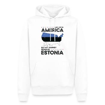 Estonien américain Patriot USA Cultivé - Sweat à capuche Premium bio Homme - blanc - Devant - Nico (187cm)