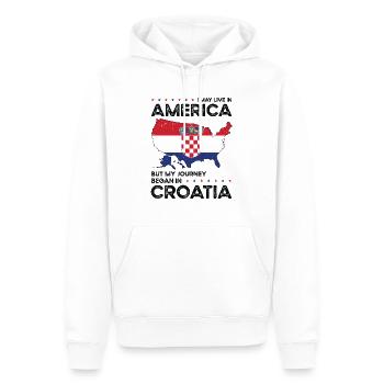 Croatie américain patriote USA cultivé - Sweat à capuche Premium bio Homme - blanc - Devant - Nico (187cm)