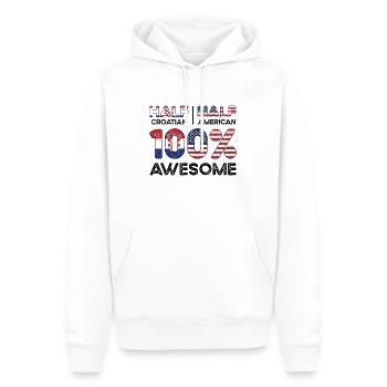 Croatie américain patriote USA cultivé - Sweat à capuche Premium bio Homme - blanc - Devant - Nico (187cm)