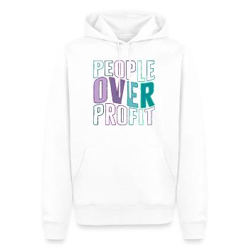 Chemise socialiste, les gens sur le profit Tee, - Sweat à capuche Premium bio Homme - blanc - Devant - Nico (187cm)