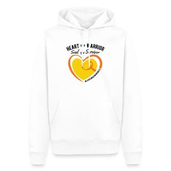 Boucle leucémie Semaine de sensibilisation à la leucémie - Sweat à capuche Premium bio Homme - blanc - Devant - Nico (187cm)