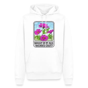 Blumenhemd, was ist, wenn alles klappt, T-Shirt, - Männer Premium Bio Hoodie - Weiß - Vorne - Nico (187cm)
