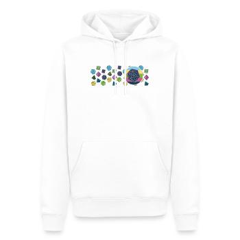RPG Cube Jeu de Rôle Quête Secondaire - Sweat à capuche Premium bio Homme - blanc - Devant - Nico (187cm)
