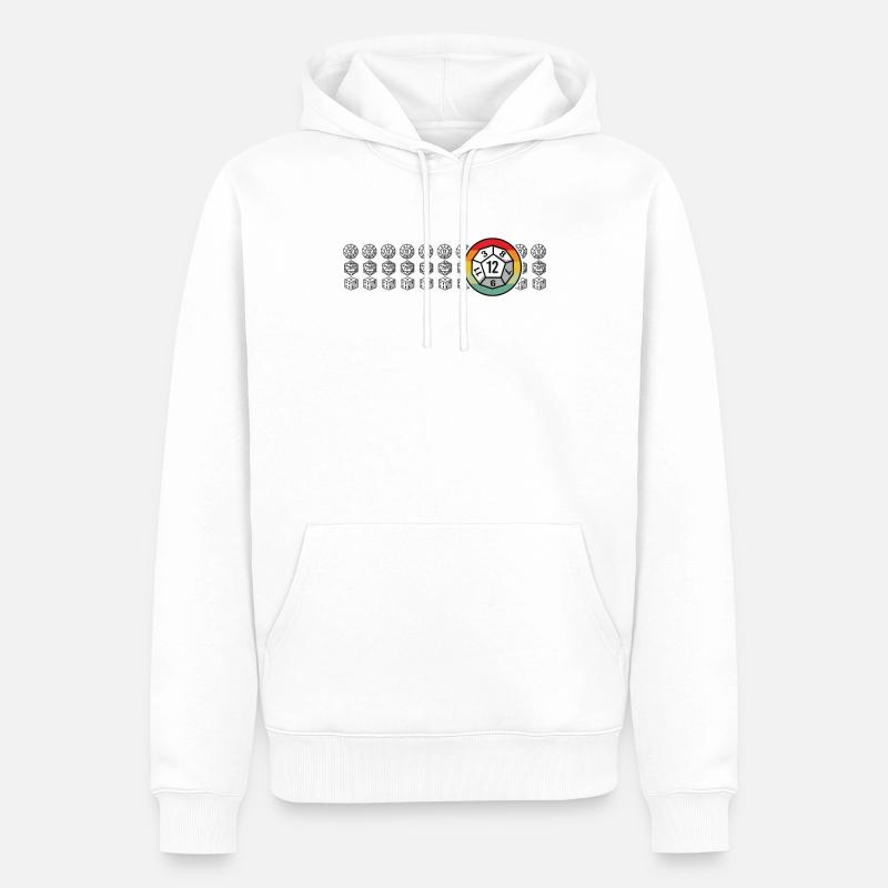 RPG Cube Rollenspiel Side Quest - Männer Premium Bio Hoodie - Weiß