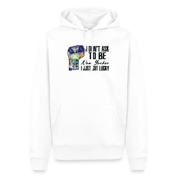 New Yorker Américain U.S. Patriot USA Cultivé - Sweat à capuche Premium bio Homme - blanc - Devant - Nico (187cm)