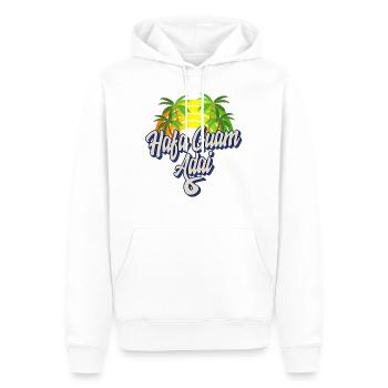 Guam Hemd, Hafa Guam Adai Regenbogen Kokospalmen - Männer Premium Bio Hoodie - Weiß - Vorne - Nico (187cm)