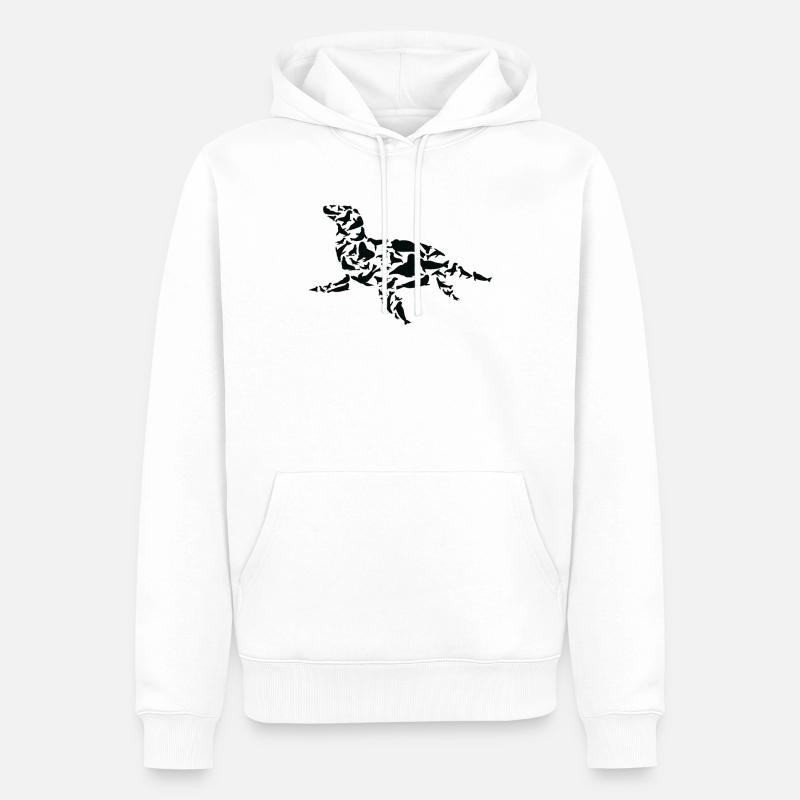 Robbe Seelöwe Robben Silhouette - Männer Premium Bio Hoodie - Weiß