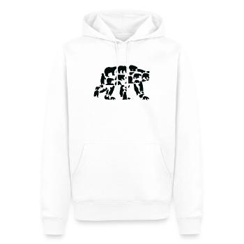 Ours, ours polaire, ours brun, grizzli, silhouette - Sweat à capuche Premium bio Homme - blanc - Devant - Nico (187cm)