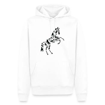 Pferd Reiter Pferdeliebhaber Pferdesilhouette - Männer Premium Bio Hoodie - Weiß - Vorne - Nico (187cm)