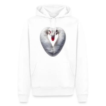 Serpent coeur corps Saint-Valentin Serpent étreinte - Sweat à capuche Premium bio Homme - blanc - Devant - Nico (187cm)