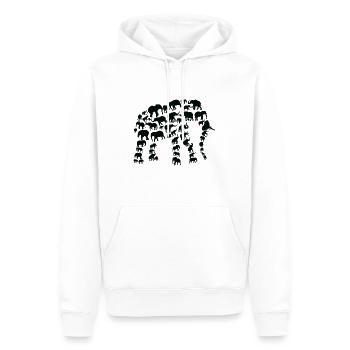 Éléphant Faune Afrique Éléphant Silhouette - Sweat à capuche Premium bio Homme - blanc - Devant - Nico (187cm)