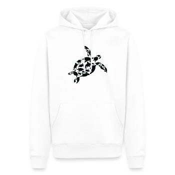 Tortue Biologiste marin Tortues Silhouette - Sweat à capuche Premium bio Homme - blanc - Devant - Nico (187cm)