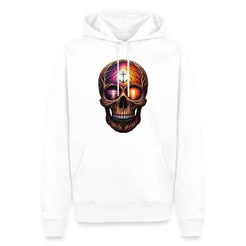 Dawn of Hope Totenkopf Shirt Rettungsleine und Solidarität - Männer Premium Bio Hoodie - Weiß - Vorne - Nico (187cm)