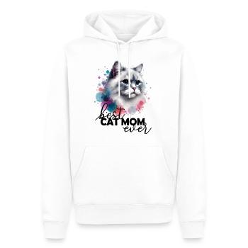 Best Cat Mom Ever Spruch - Männer Premium Bio Hoodie - Weiß - Vorne - Nico (187cm)