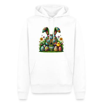 Easter Egg Skull Shirt ’s Basket Skeleton Tee - Men’s Premium Organic Hoodie - white - Front - Nico (187cm)