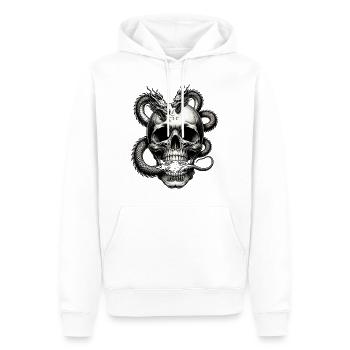 Dragon’s Breath Skull T Shirt Squelette mystique - Sweat à capuche Premium bio Homme - blanc - Devant - Nico (187cm)