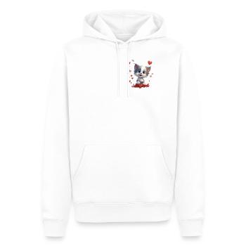 Furry Valentine Adorable Animal Love Pocket Tee - Sweat à capuche Premium bio Homme - blanc - Devant - Nico (187cm)