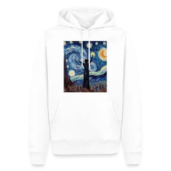 Chemise Nuit Étoilée de la Journée de la Femme Autonomisation - Sweat à capuche Premium bio Homme - blanc - Devant - Nico (187cm)