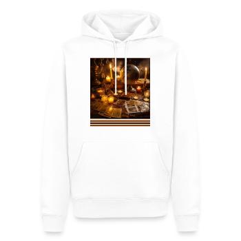 Lecture de Tarot à la lueur d’une bougie Vintage gothique T - Sweat à capuche Premium bio Homme - blanc - Devant - Nico (187cm)