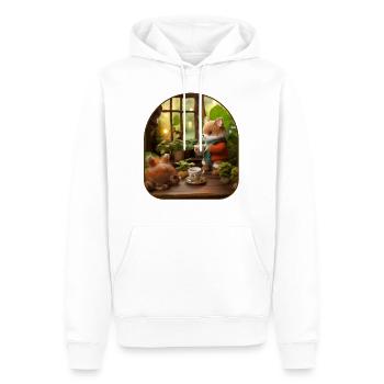 Café et Crochet chat artisanat champignon Designs - Sweat à capuche Premium bio Homme - blanc - Devant - Nico (187cm)