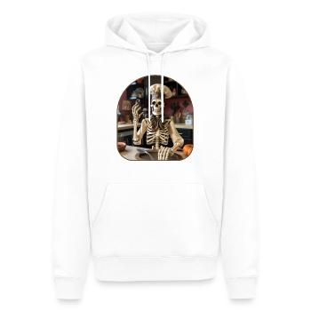 Chef Skeleton Rock sur les vibrations culinaires - Sweat à capuche Premium bio Homme - blanc - Devant - Nico (187cm)