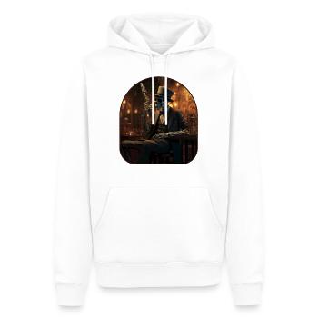 Jazz Club Skeleton Rock Au Saxophone - Sweat à capuche Premium bio Homme - blanc - Devant - Nico (187cm)