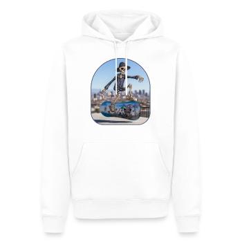 Hip Hop Skater Skelett Kappe mit flacher Krempe Jungen T-Shirt - Männer Premium Bio Hoodie - Weiß - Vorne - Nico (187cm)