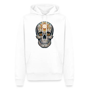 Unity Puzzle Skull T Shirt ALS Support and - Men’s Premium Organic Hoodie - white - Front - Nico (187cm)