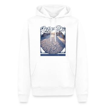 Let’s Ski Snowflake Itinéraires de ski cristallin - Sweat à capuche Premium bio Homme - blanc - Devant - Nico (187cm)