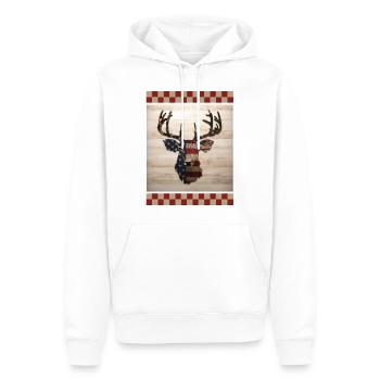 Puzzleteil Amerikanische Flagge fehlt digitale Tarnung - Männer Premium Bio Hoodie - Weiß - Vorne - Nico (187cm)