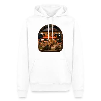 Pilzkarussell-Katzen reiten auf einem skurrilen Pilz - Männer Premium Bio Hoodie - Weiß - Vorne - Nico (187cm)