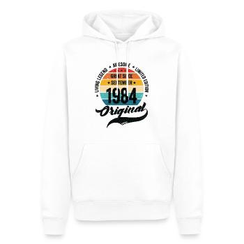 Rétro 40 ans septembre 1984 anniversaire vintage - Sweat à capuche Premium bio Homme - blanc - Devant - Nico (187cm)