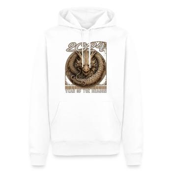 Chines nouvel an de Dragon gravé Dragon gravé - Sweat à capuche Premium bio Homme - blanc - Devant - Nico (187cm)