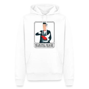 Chemise de modelage de ballon, faire de la magie avec chaque - Sweat à capuche Premium bio Homme - blanc - Devant - Nico (187cm)