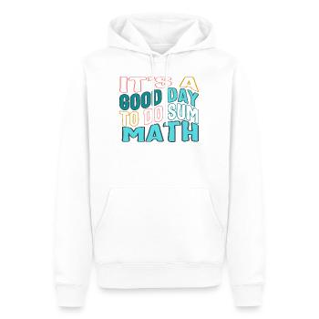 Chemise de professeur de mathématiques, c’est une bonne journée pour faire la somme - Sweat à capuche Premium bio Homme - blanc - Devant - Nico (187cm)