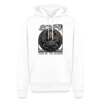 Chines Nouvel An de Dragon Craie Art Dragon Design - Sweat à capuche Premium bio Homme - blanc - Devant - Nico (187cm)