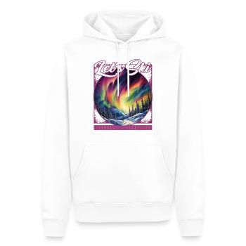 Let’s Ski Northern Lights Skiing Aurora Alpine - Men’s Premium Organic Hoodie - white - Front - Nico (187cm)