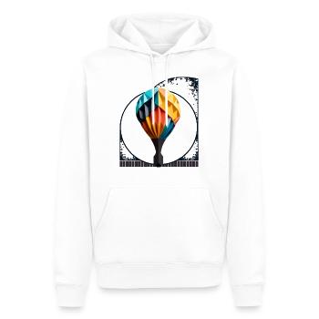 Origami Style Folded Paper Pickleball Paddle - Men’s Premium Organic Hoodie - white - Front - Nico (187cm)