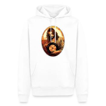 Jesus Kuscheln Vinyl Schallplatte T-Shirt, christlich - Männer Premium Bio Hoodie - Weiß - Vorne - Nico (187cm)