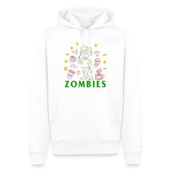Halloween Shirt, Decaf Is For Zombies Tee, Gift - Men’s Premium Organic Hoodie - white - Front - Nico (187cm)