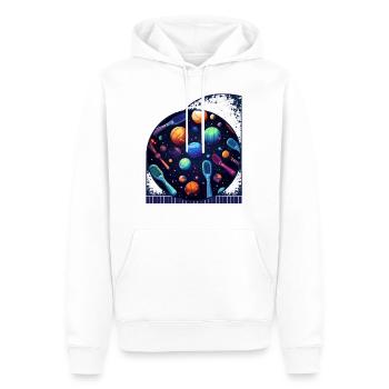 Galaxy Space Themed Pickleball Paddles Cosmic - Men’s Premium Organic Hoodie - white - Front - Nico (187cm)