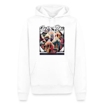 Let’s Ski Patchwork Ski Memories Quilted - Men’s Premium Organic Hoodie - white - Front - Nico (187cm)