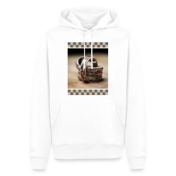 Konzentrische amerikanische Flaggen Wüste Tarnung Tiefe - Männer Premium Bio Hoodie - Weiß - Vorne - Nico (187cm)
