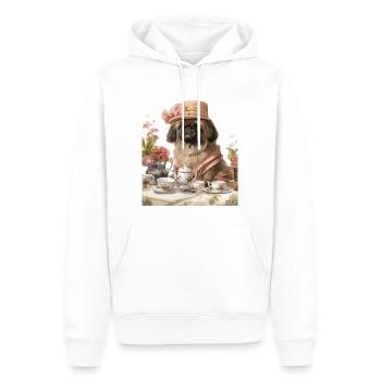 Pekinese-Hund Cottagecore Viktorianischer Teegarten - Männer Premium Bio Hoodie - Weiß - Vorne - Nico (187cm)
